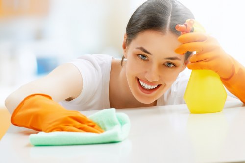 Cleaner confirming booking details and access requirements