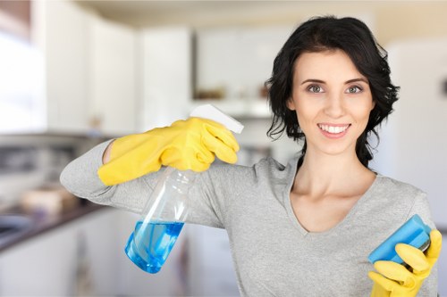 Deep cleaning a tiled floor in an E14 commercial property