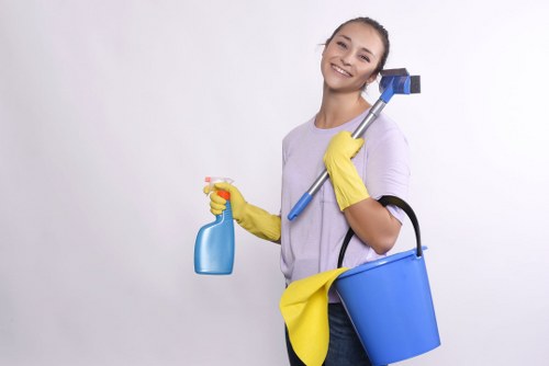 Shared bin area and entrance cleaning for an E14 building