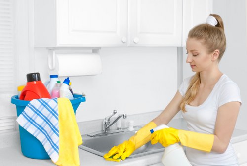 Regular cleaning in an E14 office or commercial workspace